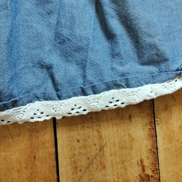 Gillians Closet dress 3 to 6 months cotton chambray embroidered spring summer - Picture 2 of 8
